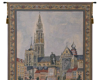 Antwerpen European Wall Tapestry - Belgian Tapestry Wall  Art - Home Decor Wall Hanging - Decorative Wall Art - Medieval Wall Decor Art