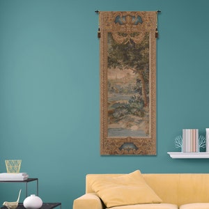 Woven Tree of Life Tapestry: French Medieval Wall Hanging - 74x30