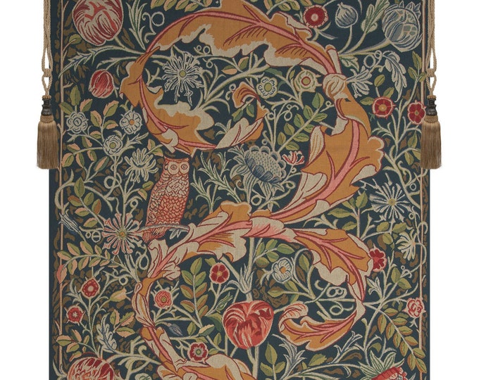 Colorful Owl and Pigeon European Wall Tapestry - Woven Art Hanging for Bedroom Decor