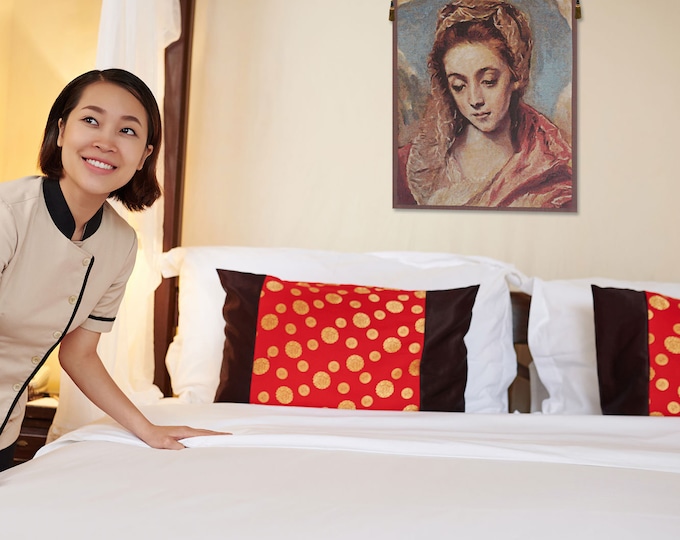 Santa Ana Belgian Tapestry: El Greco Holy Family Wall Art (23x17 inch)