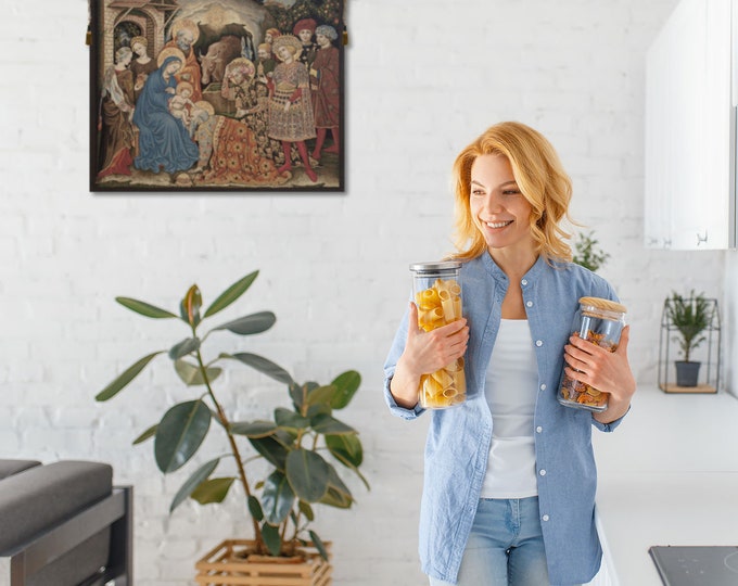 Medieval Christian Adoration Palla Strozzi Tapestry - Woven European Religious Wall Art Decor