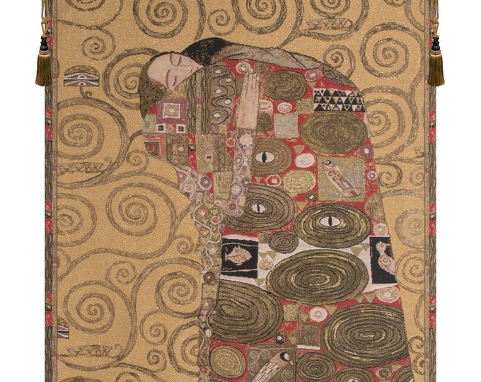 Gustav Klimt Accomplissement II Jacquard Woven Tapestry - European Medieval Art Wall Hanging Decor