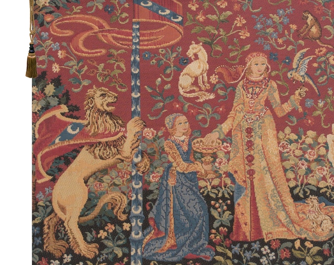 Lady and Unicorn Tapestry: Millefleurs Art, Woven in Belgium