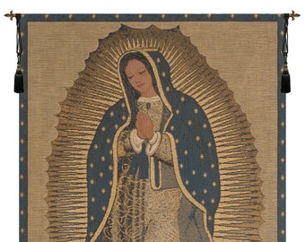 La Virgen De Guadelupe European Wall Tapestry - Religious Unique Wall Decor Art - Decorative Belgian Wall Tapestry - Woven Wall Hanging