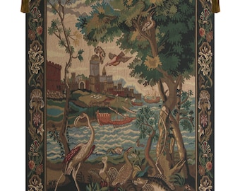 Gate to the Sea Belgian Woven Landscape Tapestry Wall Hanging Nautical Decor