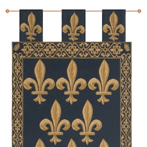 Fleur De Lys Belgian Wall Tapestry: Medieval Floral Decor (24x18 inch)