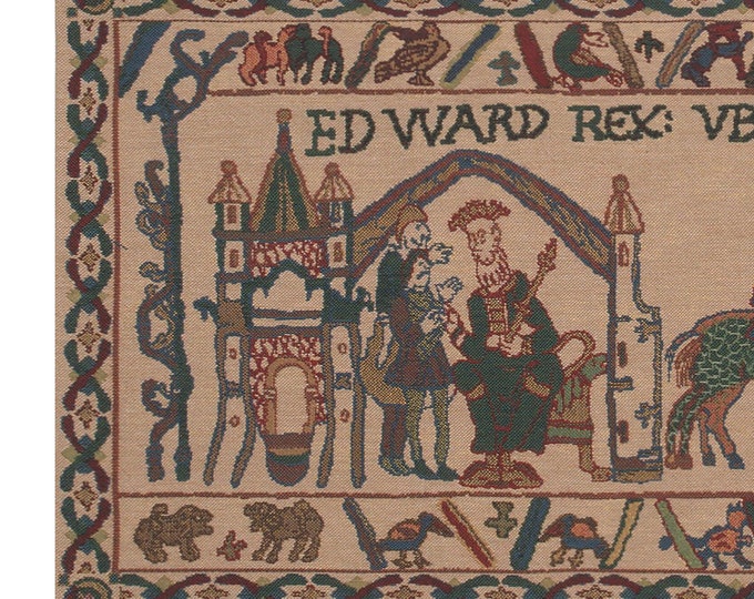 Bayeux Tapestry Medieval Woven Wall Art: Norman Conquest Historic Decor (15x33 inches)
