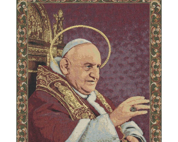 Pope John XXIII Halo European Decorative Wall Tapestry - Religious Art Home Decor Hanging