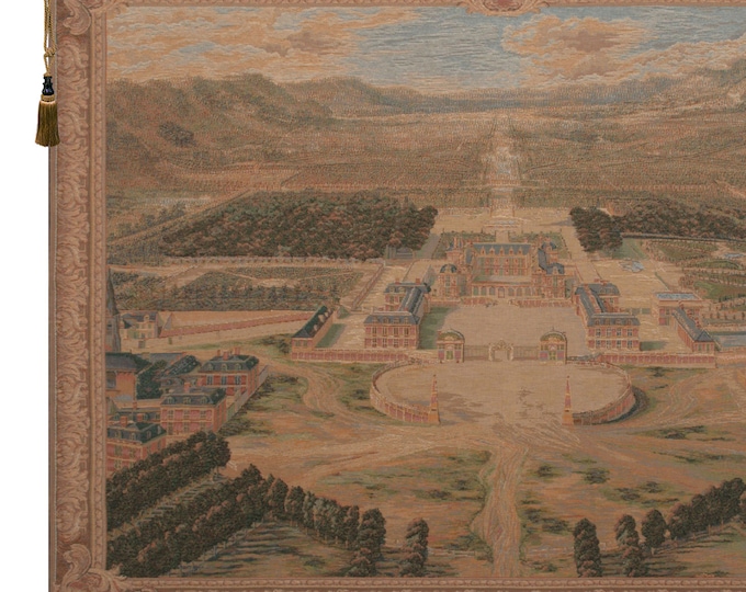 Versailles Castle European Wall Tapestry - Belgian Woven Art Hanging Decor for Bedroom Living Room