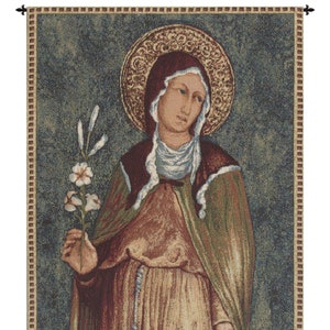 Saint Clare Tapestry: Italian Woven Christian Wall Hanging