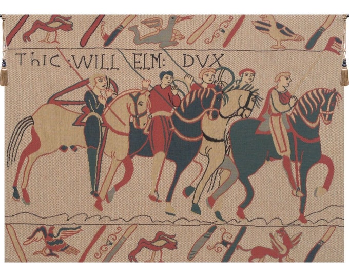 Bayeux Tapestry: Medieval Belgian Woven Wall Hanging (18x25 inch)