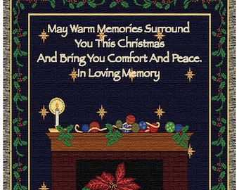 Christmas Memories" - Belgian Wall Tapestry Throw, Woven in North America, 52x68 Inch, Perfect for Sofa, Bed or Wall Hanging
