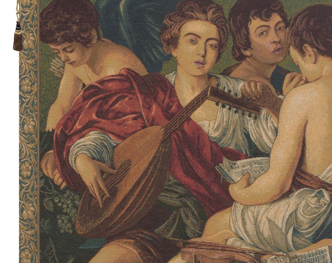 Caravaggio The Musicians Tapestry Italian Woven Wall Art 23x26 Inch Home Decor