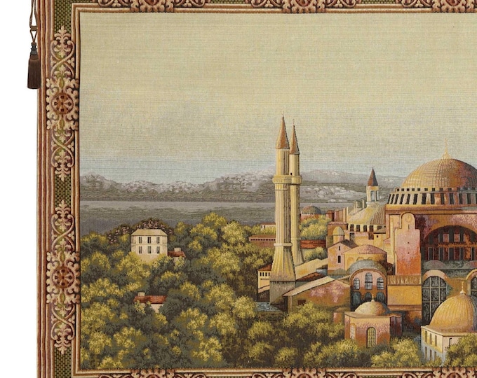 Hagia Sophia Istanbul Tapestry - Historic Mosque Wall Art Hanging - European Woven Decor