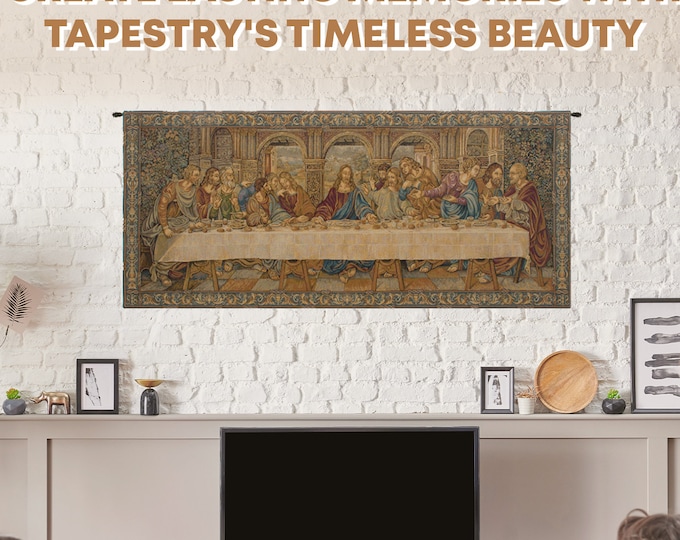 Last Supper Religious Tapestry: Jesus Wall Hanging for Living Room, Dining Area, Church Decor