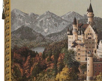 Neuschwanstein Castle Wall Tapestry 27x51 inch inch - Woven Wall Hanging - Belgian Wall Art for Bedroom Crafted in Turkey