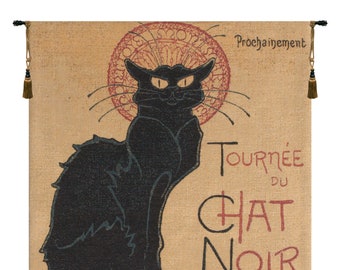 Tournee du Chat Noir I BELGIAN Wall Tapestry - Cats Lover Wall Decor Art - Animals Woven Wall Hanging - Decorative Wall Tapestry