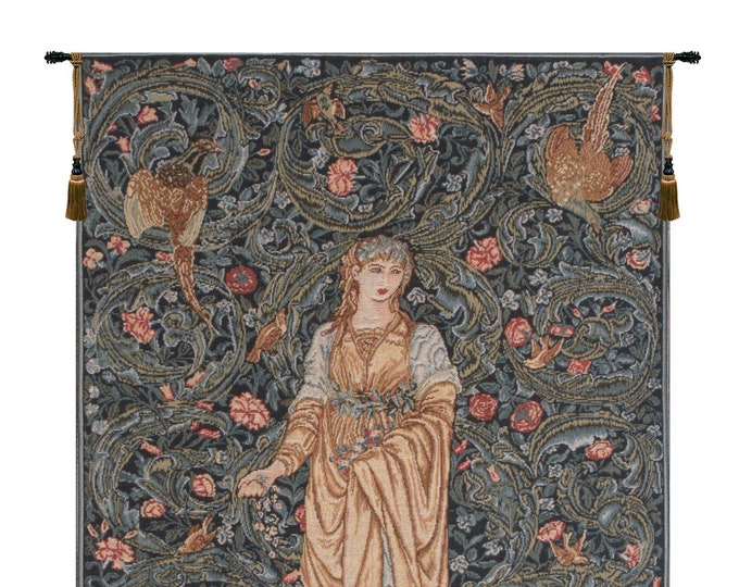 Flora Tapestry: Woven Cotton Medieval Wall Decor Art