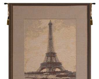 Eiffel Tower IV European Wall Tapestry - Decorative Wall Decor Art - Woven Jacquard French Wall Tapestry - Tower Art Medieval Wall Hanging