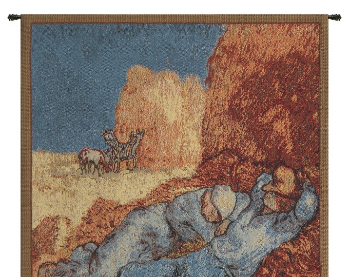 Van Gogh Tapestry Wall Art: Repose of the Farmer, Woven in Belgium (21x18 inch)