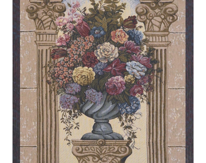 Floral Arch European Tapestry Wallhanging, Jacquard Woven Wall Art Decor