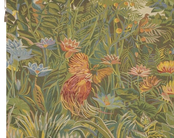 Tropical Enchantment European Belgian Jacquard Wall Tapestry - Woven Landscape Art Decor Hanging