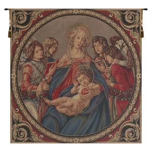 Maria Dolorosa Tapestry: Woven Italian Religious Wall Hanging (28x28 inch)