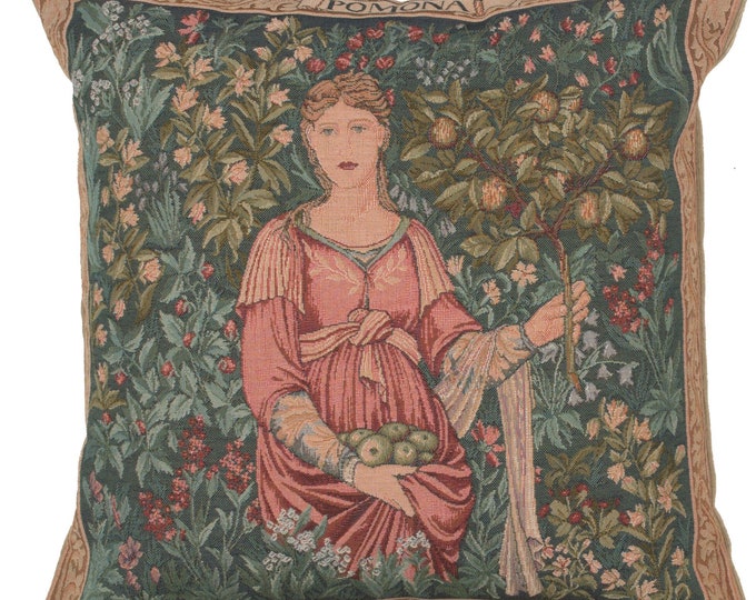 Pomona European Tapestry Cushion Covers: William Morris Art Floral Decorative Throw Pillows for Sofa