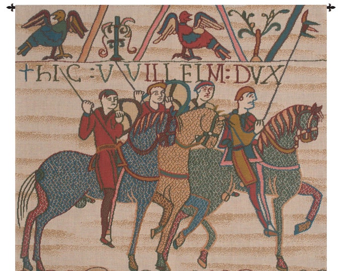 Bayeux Tapestry: Duke William Departs - Medieval Woven Wall Art (29x27 inch)