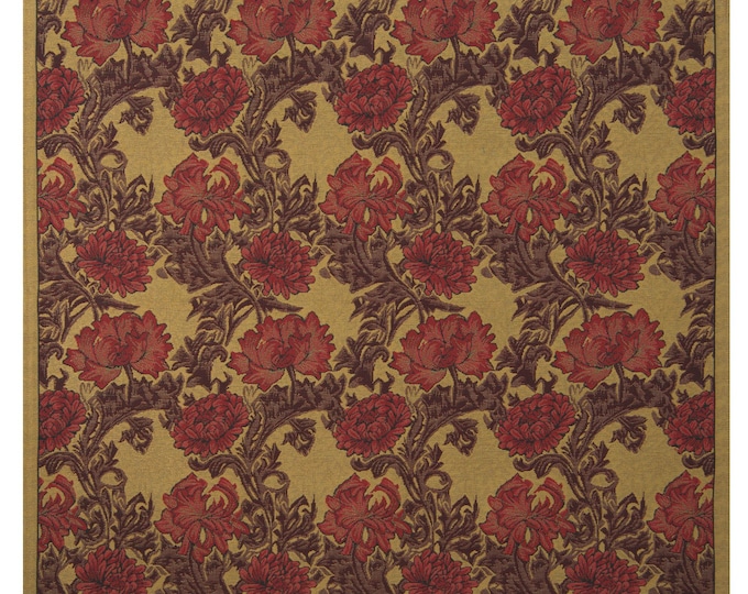 William Morris Chrysanthemum Floral Tapestry Throw Blanket: 34x34 inch Victorian Art Home Decor