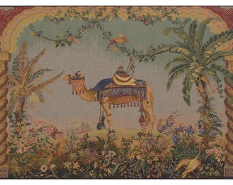 The Camel Large European Wall Tapestry - Animals Lover French Wall Hanging - Floral Woven Wall Hanging - Decorative Tree Wall Tapestry