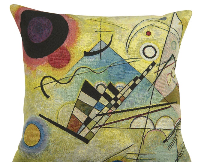 Kandinsky Composition VIII Tapestry Cushion Cover - Belgian Woven Pillow (18x18)