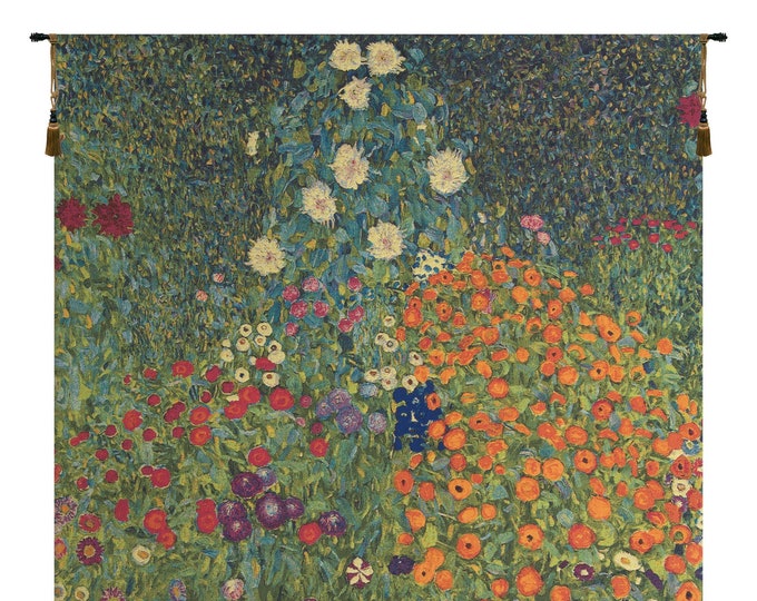 Klimt Flower Garden Tapestry: European Wall Hanging Art