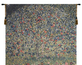 Apple Tree Klimt II European Wall Tapestry - Gustav Klimt Art Floral Jacquard Wall Décor Art - Woven Decorative Wall Tapestry Hanging