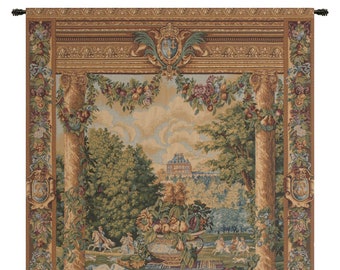 Versailles Castle European Wall Tapestry - Vintage French Tapestry - Luxury wall Decor Handcrafted Belgian Tapestries