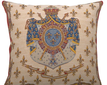 Belgian Royal Tapestry Cushion Cover 18x18 inch – Elegant Decorative Throw Pillows Case Belgium Unique Gobelin Design Gift for Women