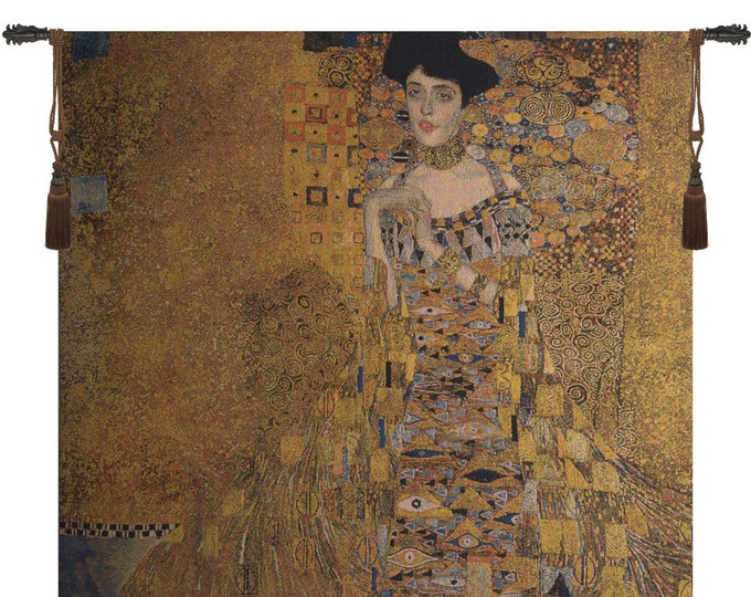 Klimt Wall Tapestry: Lady In Gold, European Art Hanging