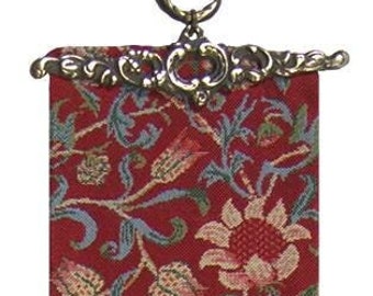 Fleurs de Morris (Red) I Tapestry Bell Pull – William Morris Jacquard Wall Hanging – Elegant Floral Home Decor