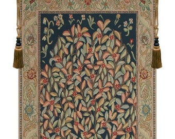 William Morris Tree of Life Tapestry, Pastel Woven Wall Hanging, Belgian Home Decor