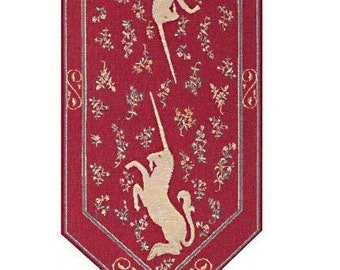 Licorne Tapestry Table Runner | Jacquard Woven Tapestry Table Runner 14x34 inch