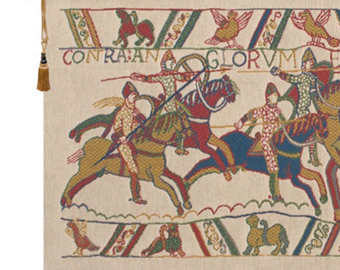 Bayeux Tapestry Wallhanging : Medieval Battle of Hastings, Woven Wall Art