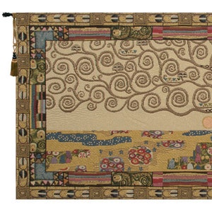 Gustav Klimt Tree of Life Italian Woven Jacquard Wall Tapestry Luxury European Home Decor