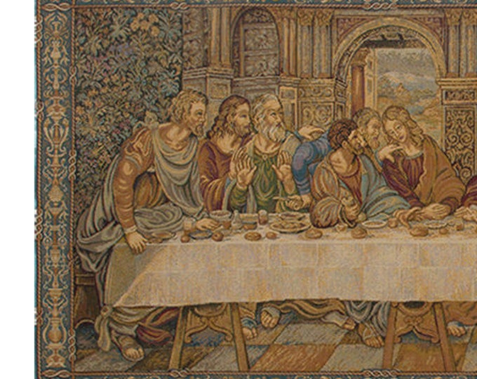 Last Supper Religious TapestryWall Art: Jesus Wallhanging for Living Room, Dining Area, Church Decor