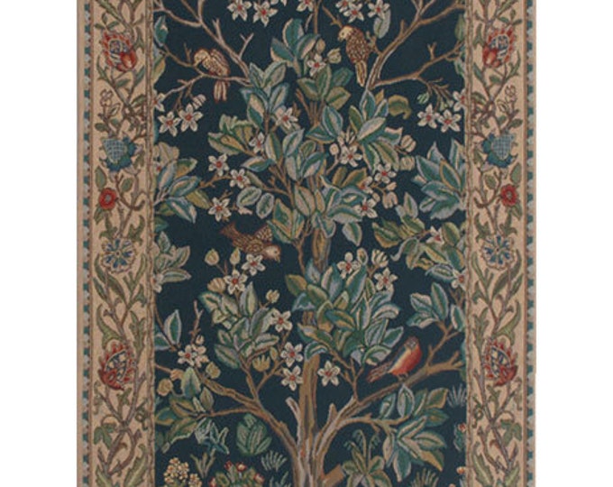 William Morris Tree of Life Tapestry: Woven Wall Hanging, 70x24 Inch