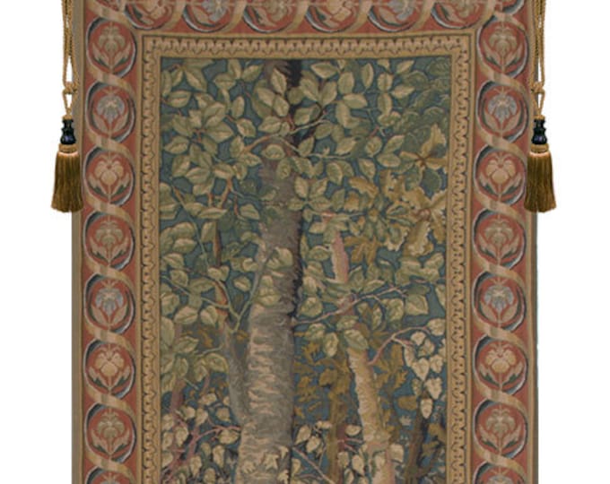 Belgian Jacquard Wall Tapestry: Wooden Hills Scene, 65x26 Inch
