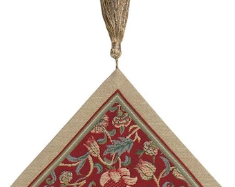 William Morris Fleur De Morris Red Table Runner 45x13 inch inch - Jacquard Woven Floral Tapestry - Arts & Crafts Vintage Decor