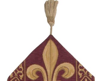 Fleur De Lys Red III Table Runner 48x12 inch - European Jacquard Woven Table Tapestry - Sophisticated Holiday Decor