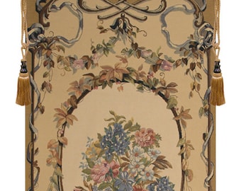 Floral Jacquard Wall Tapestry: Belgian Woven Art Home Decor, 64x29 Inch Hanging Decorative Textile