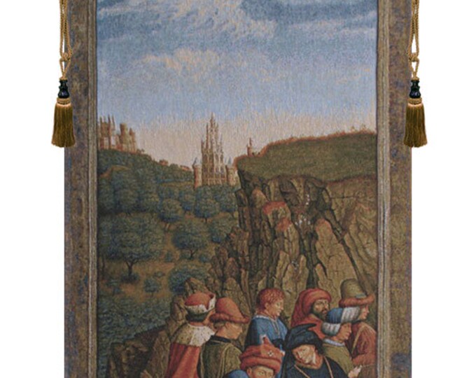 European Medieval Horse Tapestry - Just Judges I Belgian Woven Wall Hanging - Jacquard Decorative Art