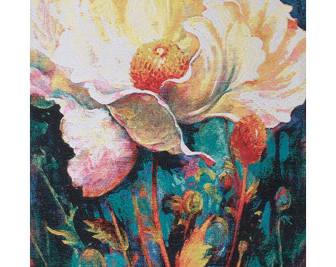 Simon Bull 'In Your Light' Floral Jacquard Tapestry Wallhanging: Elegant Woven Home Decor Art